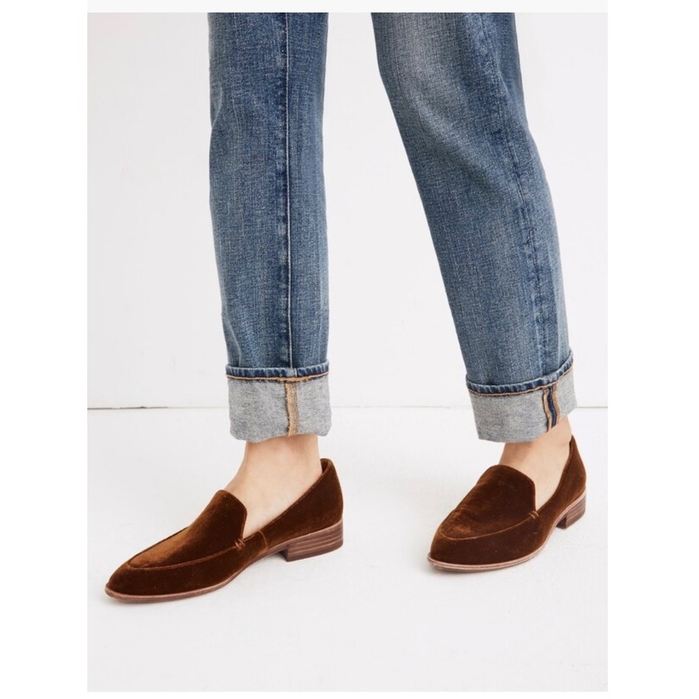 Madewell The Frances velvet Loafers Size 6 brown earthy neutral fall old‎ money